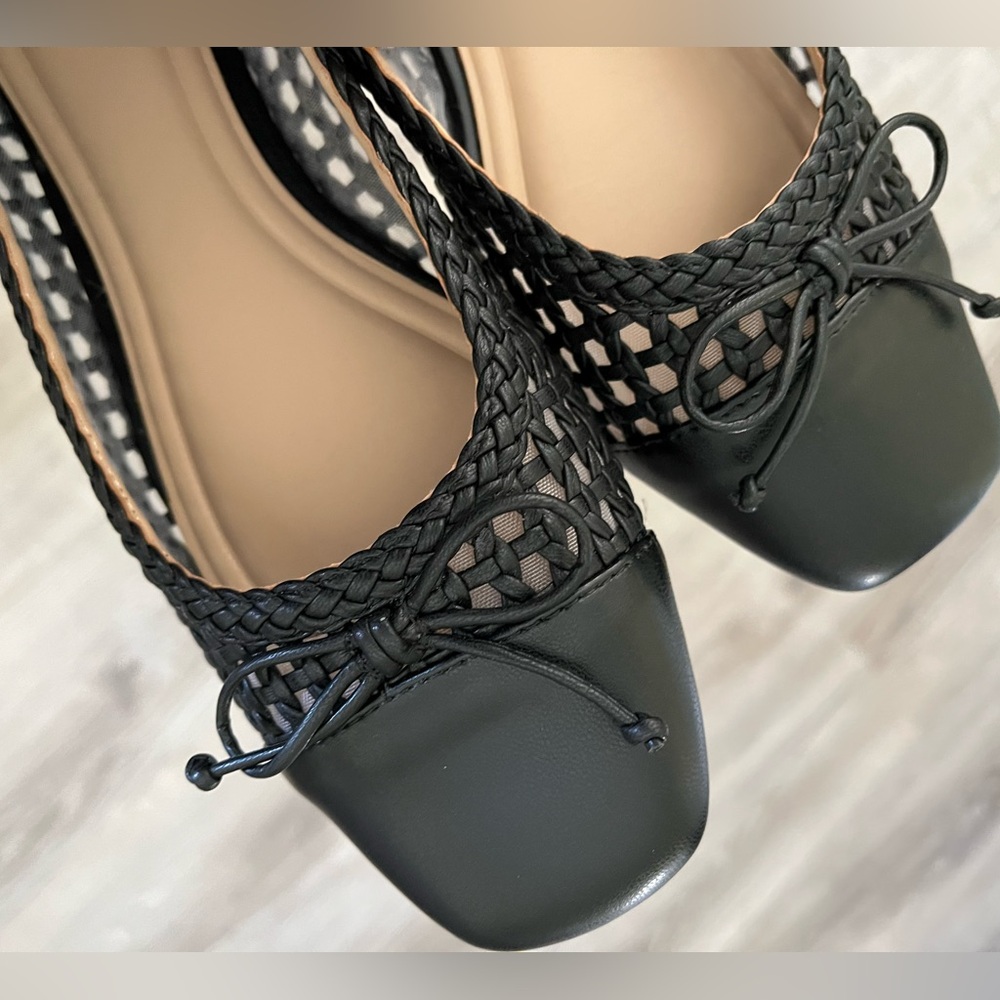 Crown & Ivy Black Woven Flats Size 9 - Picture 3 of 5